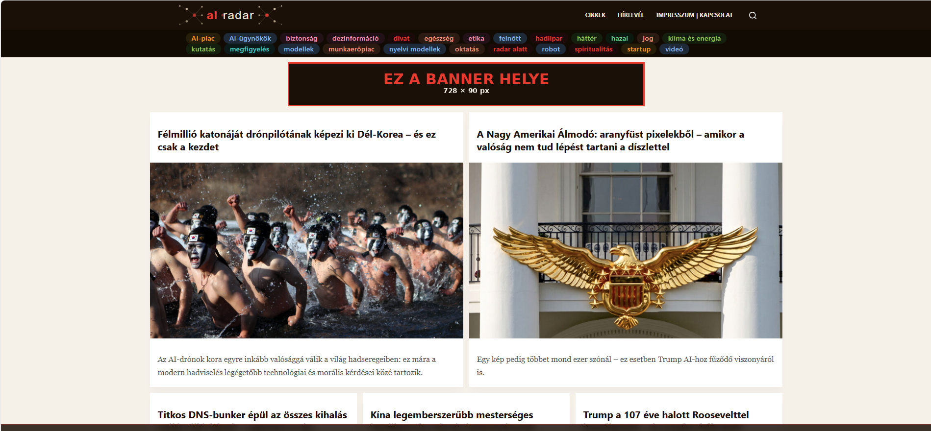 Fejléc alatti banner minta
